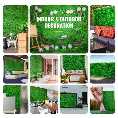 Artificial Boxwood Hedge Wall Panels UV Protected, Green Grass Privacy Fence for Outdoor Backyard, Wall Decoration