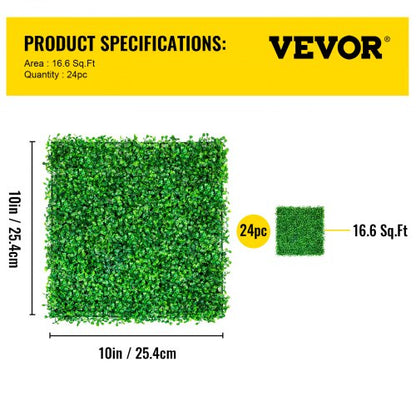 Artificial Boxwood Hedge Wall Panels UV Protected, Green Grass Privacy Fence for Outdoor Backyard, Wall Decoration