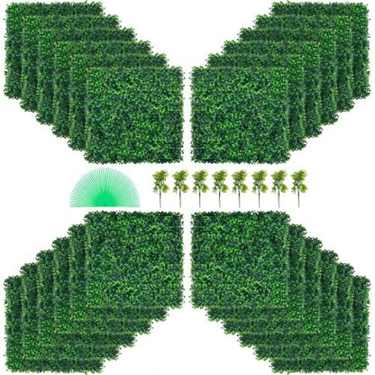 Artificial Boxwood Hedge Wall Panels UV Protected, Fake Grass Wall for Privacy Fence Indoor Outdoor Garden Decor