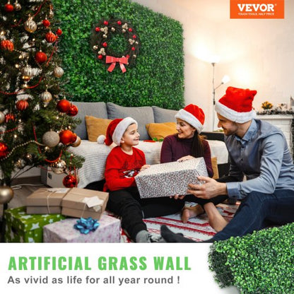 Artificial Boxwood Hedge Wall Panels UV Protected, Fake Grass Wall for Privacy Fence Indoor Outdoor Garden Decor