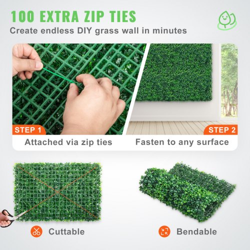 Artificial Boxwood Panel UV, Fake Hedge Wall Panels, Dense Green Grass Backdrop for Indoor Outdoor Privacy Fence