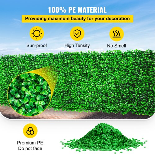 UV-Protected Boxwood Hedge Wall Panels Artificial Grass Backdrop Wall for Indoor Outdoor Privacy Fence, Garden & Event
