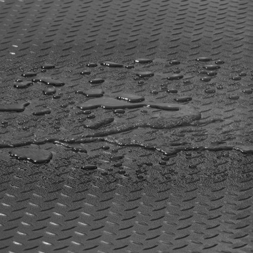 PVC Garage Floor Mats Rolls, Thick Garage Mat for Under Car, Trailer, Gym & Workshop, Waterproof Black Diamond Flooring