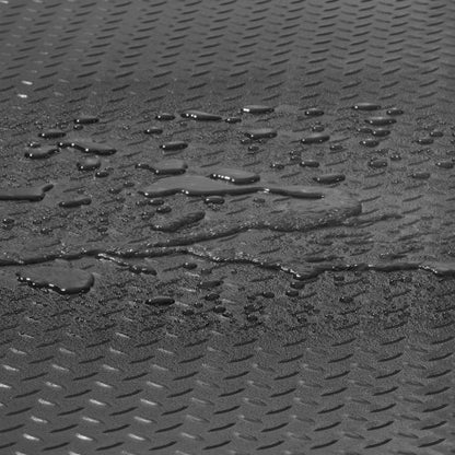 PVC Garage Floor Mats Rolls, Thick Garage Mat for Under Car, Trailer, Gym & Workshop, Waterproof Black Diamond Flooring