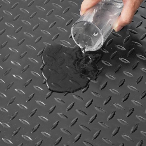 PVC Garage Floor Mats for Under Car, Rolls Thickness Black Garage Flooring for Trailer, Warehouse, Garage, Home Gym