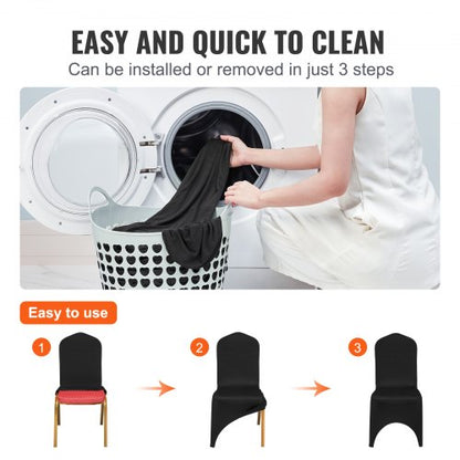 Stretch Spandex Folding Chair Covers Set, Universal Fit with Arched Front, Washable Slipcovers for Wedding, Holiday