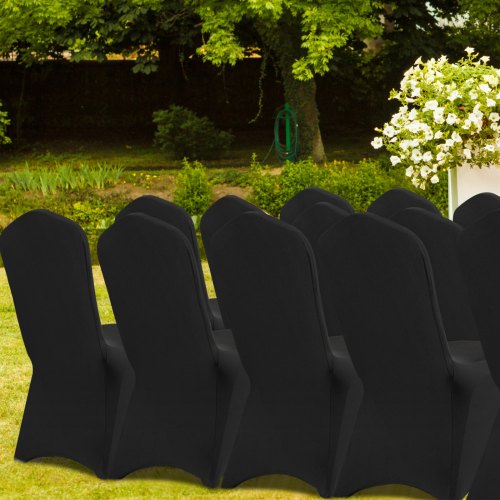 Stretch Spandex Folding Chair Covers Set, Universal Fit with Arched Front, Washable Slipcovers for Wedding, Holiday
