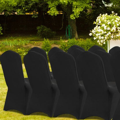 Stretch Spandex Folding Chair Covers Set, Universal Fit with Arched Front, Washable Slipcovers for Wedding, Holiday