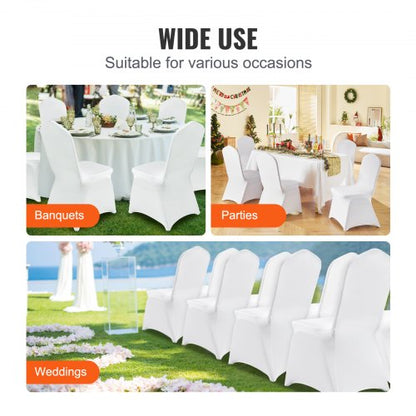 Stretch Spandex Folding Chair Covers, Universal Removable Washable Slipcovers for Wedding, Party, Holiday, Dining