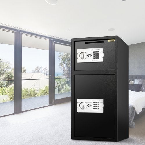 Large Double Door Safe Box, Fireproof Steel Digital Safe for Cash, Guns, Jewelry & Valuables, Heavy-Duty Security Strong