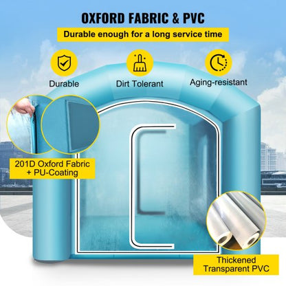 Inflatable Spray Paint Booth with Air Filtration, High Power Blowers Portable Car Paint Tent for Auto Body Work Repairs