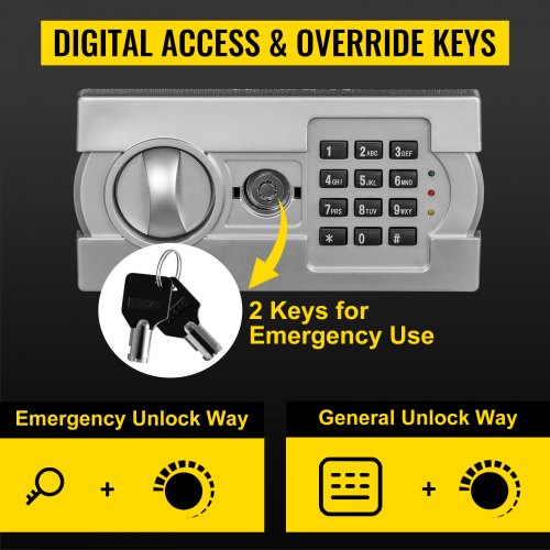 Digital Depository Safe Cubic Feet Made of Carbon Steel, Electronic Code Lock Safe with Deposit Slot & Emergency Keys