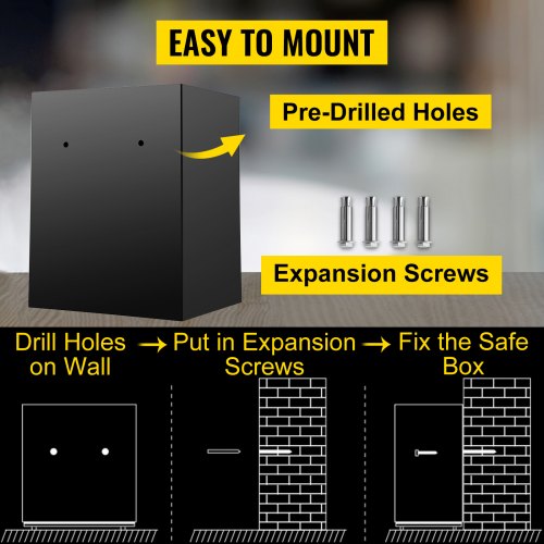Digital Depository Safe Cubic Feet Made of Carbon Steel, Electronic Code Lock Safe with Deposit Slot & Emergency Keys