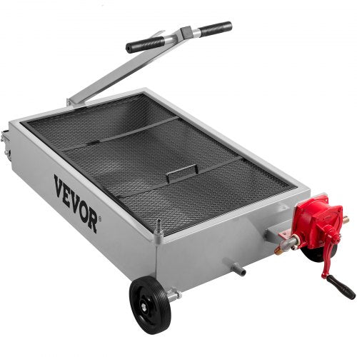 Low Profile Oil Drain Pan, Heavy-Duty Oil Change Tank with Manual Pump, Hose, Swivel Wheels for SUV, Truck, Car