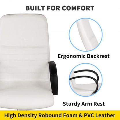 Hydraulic Lift Adjustable Spa Pedicure Unit with Easy-Clean Bubble Massage Footbath, White Salon Chair