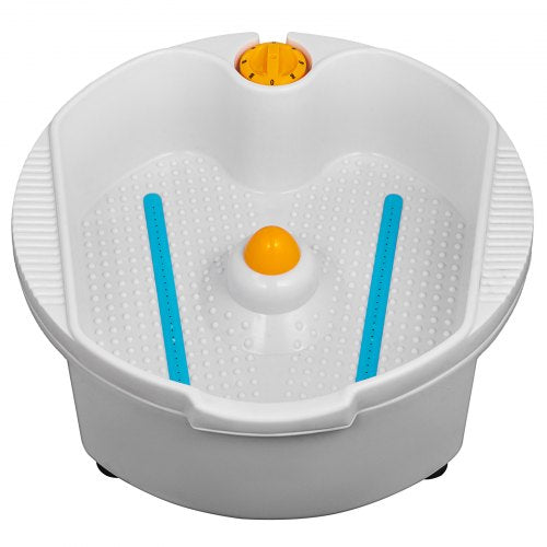 Hydraulic Lift Adjustable Spa Pedicure Unit with Easy-Clean Bubble Massage Footbath, White Salon Chair
