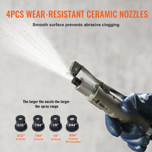 10Gal40L Sandblaster Kit HeavyDuty Power Sand Blaster W Grit Nozzles Pressure Gauge 5