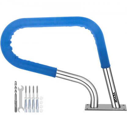 Stainless Steel Pool Rail 32x23 Humanized Swimming Pool Handrail With NonSlip Blue Grip 250LB Capac 1