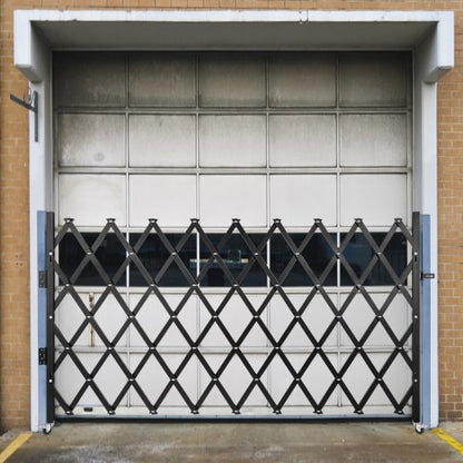 Heavy-Duty Single Folding Security Gate, 50" H x 75" W Steel Accordion Security Gate with 360° Rolling Casters