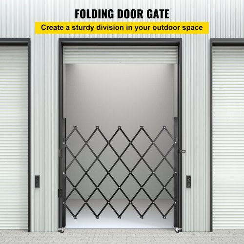 Flexible Expanding Security Gate 48 H X 66 W 360 Rolling Barricade Gate With HeavyDuty Steel  Padlo 2