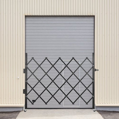 Flexible Expanding Security Gate, 48" H x 66" W 360° Rolling Barricade Gate with Heavy-Duty Steel & Padlock