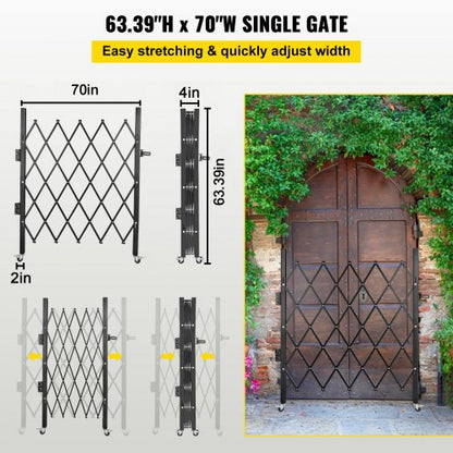 51 X 59 Ft Flexible Expanding Security Gate 360 Rolling Barricade Gate With Padlock 3