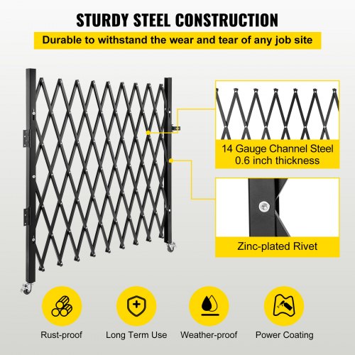 Flexible Expanding Security Gate 360 Rolling Barricade Gate With Padlock  HeavyDuty Scissor Gate Fo 4
