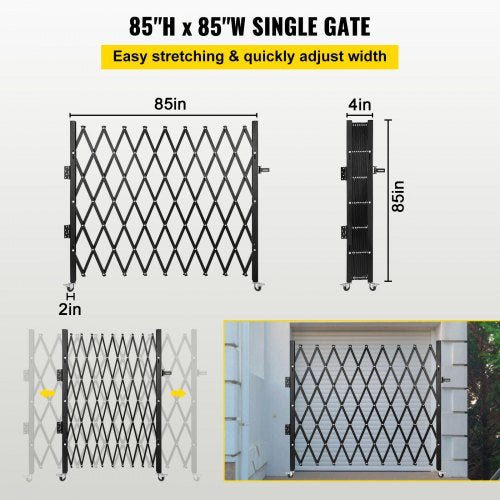 Flexible Expanding Security Gate HeavyDuty 71 X 71 Scissor GateDoor With Padlock 3