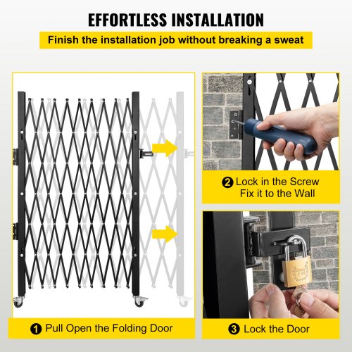 Flexible Expanding Security Gate HeavyDuty 71 X 71 Scissor GateDoor With Padlock 6