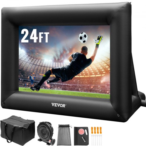 24ft Inflatable Movie Screen Outdoor Theater Projector Screen With 360W Blower  HeavyDuty Oxford Fa 1
