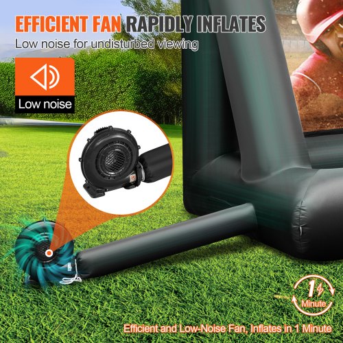 24ft Inflatable Movie Screen Outdoor Theater Projector Screen With 360W Blower  HeavyDuty Oxford Fa 3
