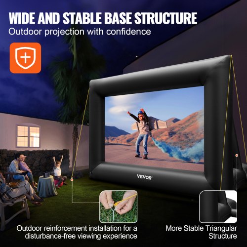 24ft Inflatable Movie Screen Outdoor Theater Projector Screen With 360W Blower  HeavyDuty Oxford Fa 5