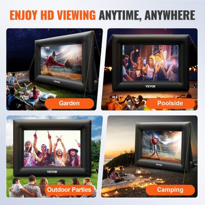 24ft Inflatable Movie Screen Outdoor Theater Projector Screen With 360W Blower  HeavyDuty Oxford Fa 6