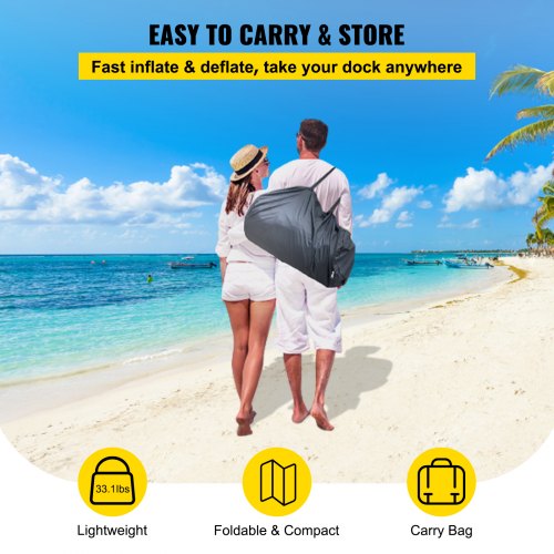 Inflatable Floating Dock 8x5 Ft HeavyDuty PVC Platform With Electric Pump For Swimming  Relaxation 5