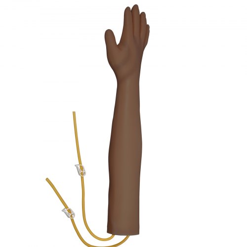 Dark Skin IV Practice Kit, Phlebotomy Training Arm with Infusion Stand for Venipuncture, IV Injection, and Blood Draw