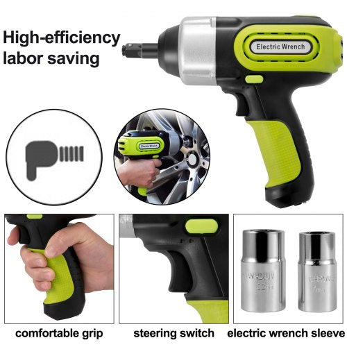 Electric Car Jack Hydraulic Floor Jack with Impact Wrench & LED Light, Lifting Range for SUV, MPV, Sedan, Truck Tire
