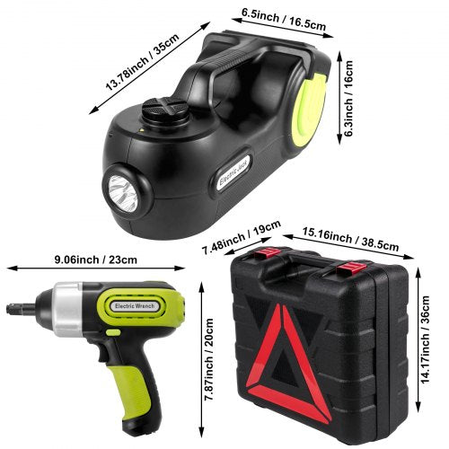 Electric Car Jack Hydraulic Floor Jack with Impact Wrench & LED Light, Lifting Range for SUV, MPV, Sedan, Truck Tire