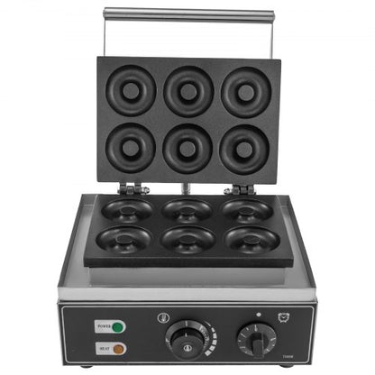 Professional Hole Electric Doughnut Maker, Commercial Waffle Donut Machine with Double-Sided Heating, Teflon-Coated