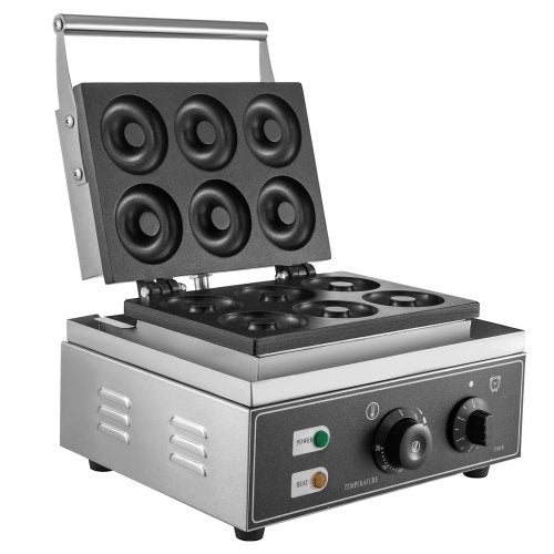 Professional Hole Electric Doughnut Maker, Commercial Waffle Donut Machine with Double-Sided Heating, Teflon-Coated