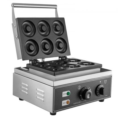 Professional Hole Electric Doughnut Maker, Commercial Waffle Donut Machine with Double-Sided Heating, Teflon-Coated