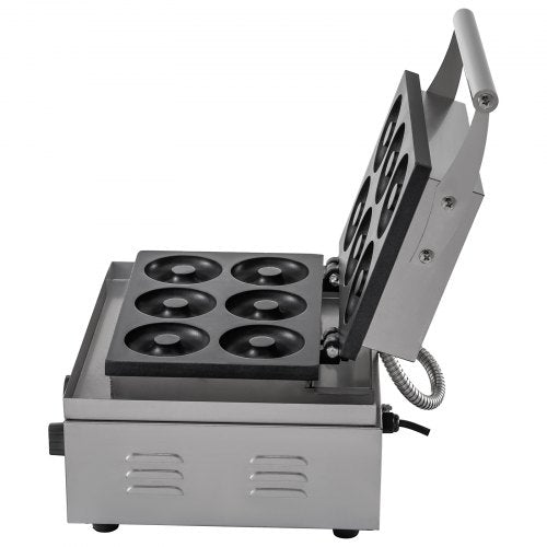 Professional Hole Electric Doughnut Maker, Commercial Waffle Donut Machine with Double-Sided Heating, Teflon-Coated