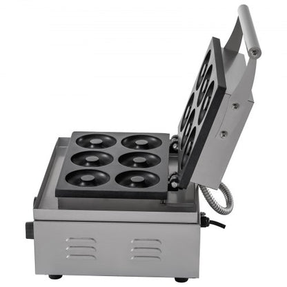 Professional Hole Electric Doughnut Maker, Commercial Waffle Donut Machine with Double-Sided Heating, Teflon-Coated