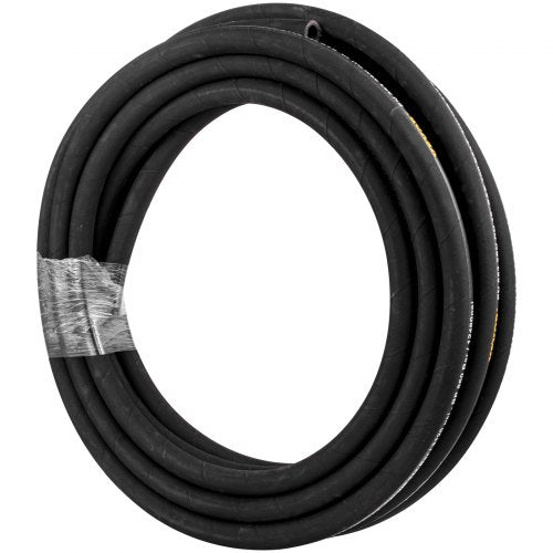 100 ft Coiled Hydraulic Hose 3/8 Inch, 4800 PSI High-Pressure Rubber Hydraulic Hose with 2 Steel Wire Braid