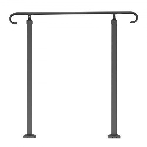 Front Porch Hand Rail HeavyDuty Wrought Iron Stair Railing Adjustable For 13 Steps Weatherproof 9