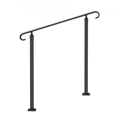 Front Porch Hand Rail HeavyDuty Wrought Iron Stair Railing Adjustable For 13 Steps Weatherproof 10