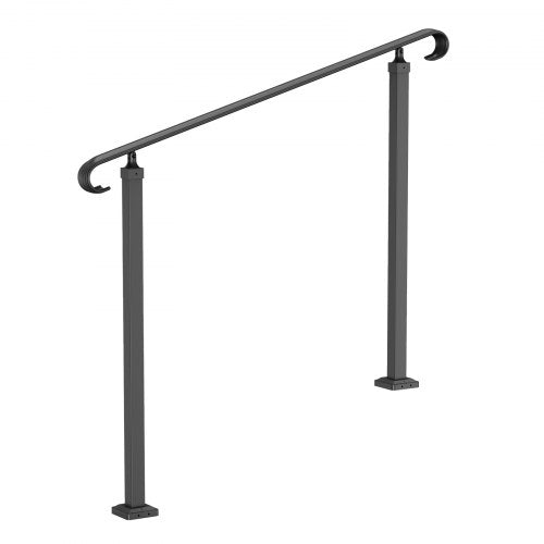 Outdoor Stair Railing For 13 Steps HeavyDuty Wrought Iron Handrail With Decorative Curl Design 10