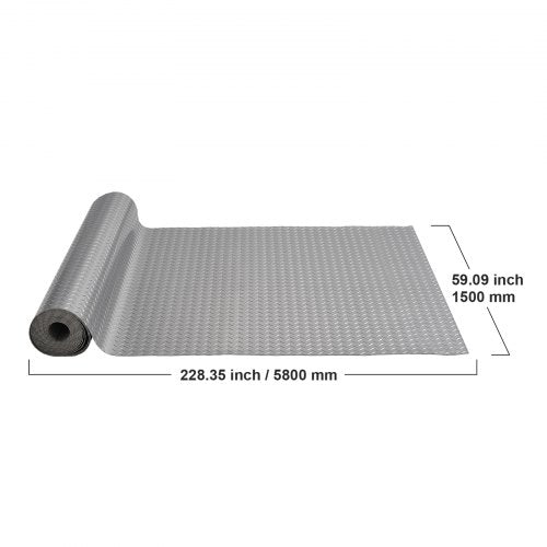 49x13ft Garage Floor Mat HeavyDuty AntiSlide Vinyl Flooring Roll Diamond Texture Silver Garage Mat  8