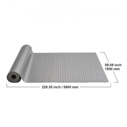 49x13ft Garage Floor Mat HeavyDuty AntiSlide Vinyl Flooring Roll Diamond Texture Silver Garage Mat  8