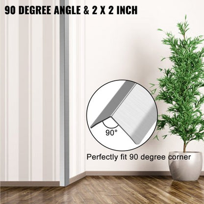 20-Pack 304 Stainless Steel Corner Guards (2 x 2 x 48 Inch), Heavy-Duty Metal Wall Corner