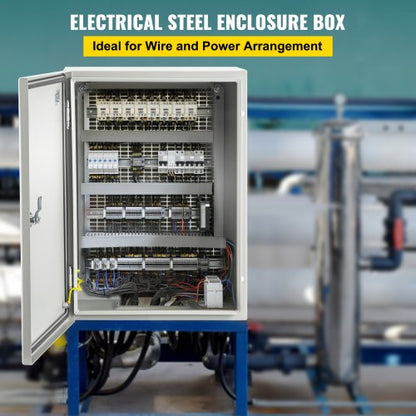 NEMA Steel Electrical Box, IP Rated Waterproof & Dustproof Junction Enclosure with Lock, Hinge & Mounting Plate